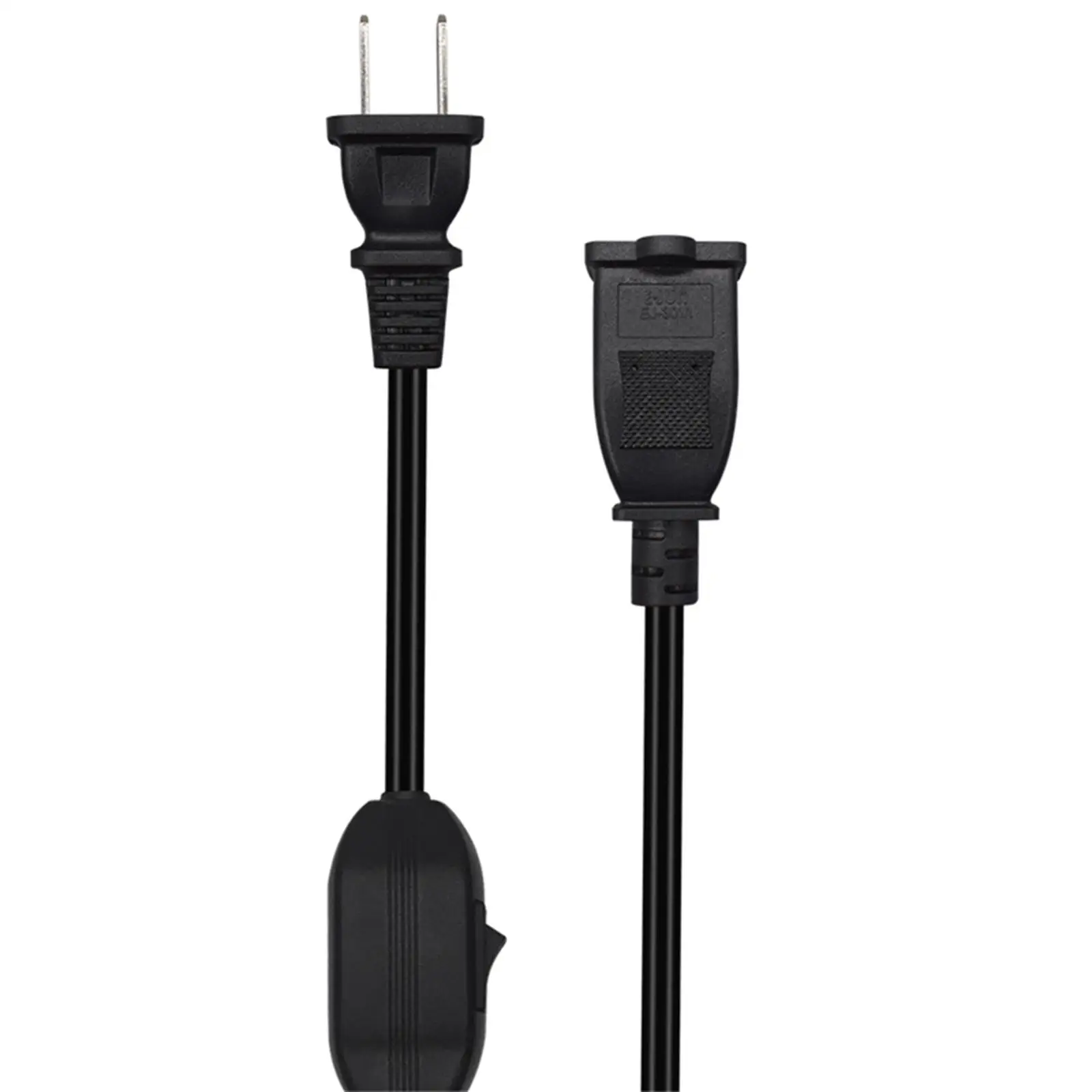 2 Prong Polarized Extension Cord with Switch Short Male/Female Cable for Power Adapters
