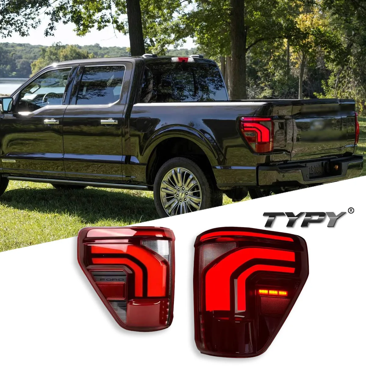 

TYPY автомобиль для Ford F150 задний фонарь 2021-2025, обновление, модифицированный для нового DRL, динамический указатель поворота, светодиодный задний фонарь, автоаксессуары