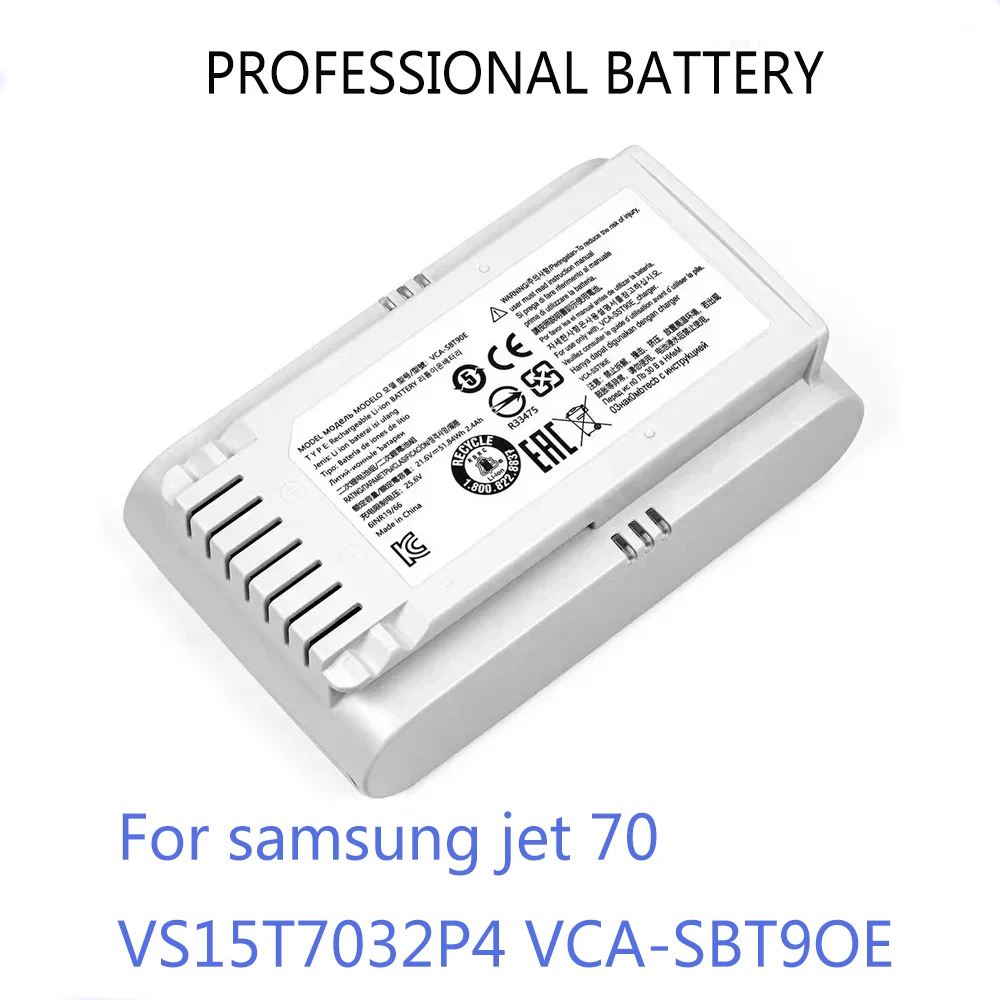 

For Samsung vacuum cleaner battery 21.6V jet70 VS15T7032P4 VCA-SBT90E 5000mAh Long endurance capability Batteries