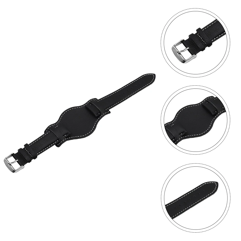 

1pc Genuine Cowhide Watch Strap Adjustable Band Anti-Metal Allergy Comfortable Replacement Easy Install Durable Sturdy