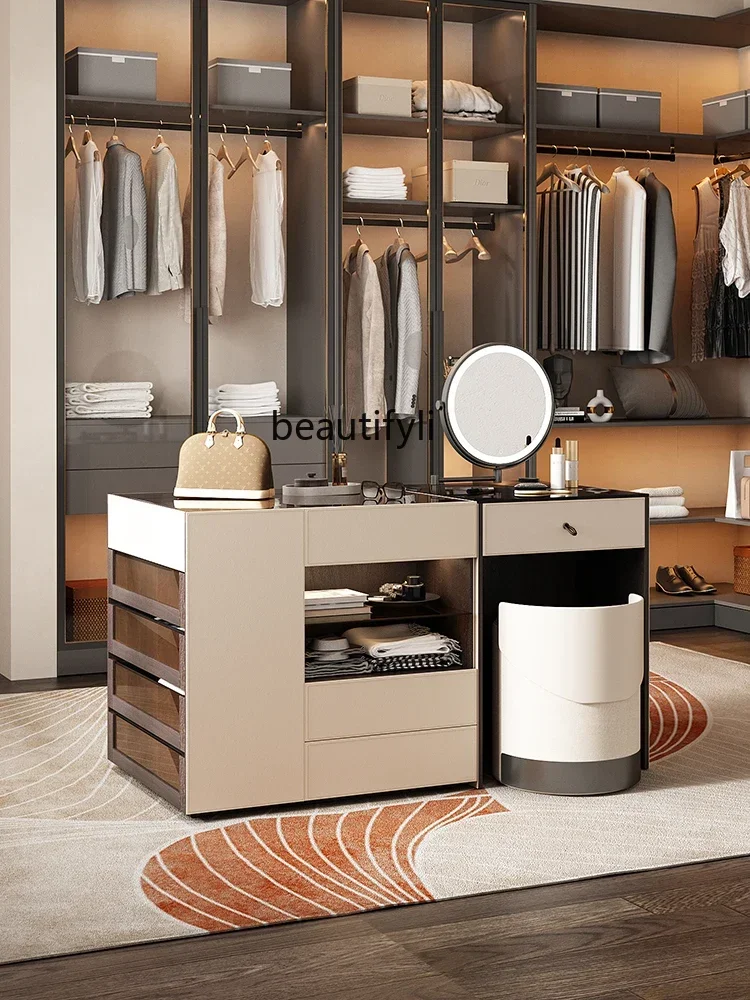 

zzItalian MinimalistCloakroom Jewelry Zhongdao Counter Dressing Table Integrated Bedroom and Household Simple Double-Sided Stora