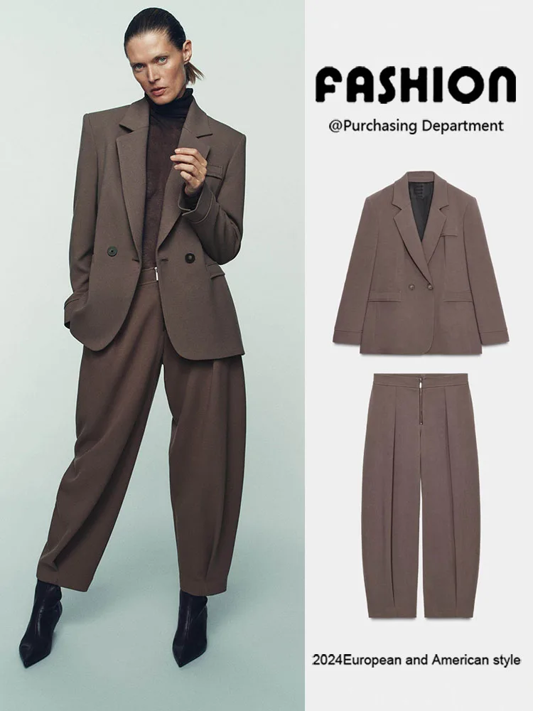 

Зима 2025 г., новый женский костюм, брюки на молнии, этнический сценический костюм с высокой талией, модный и Ele