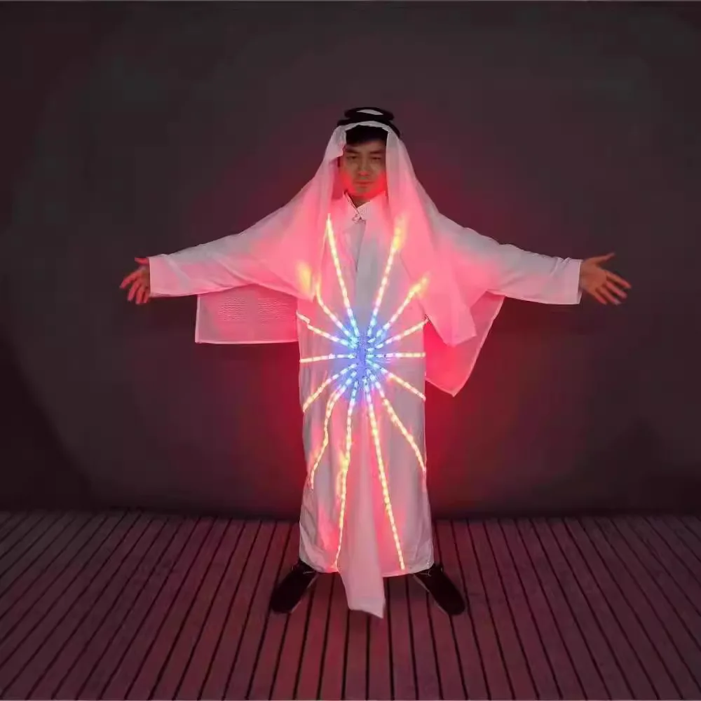 

Bar KTV Dance Bar Luminous Clothing LED Dubai Clothing Arab Performance Props Full Color Sun Clothing Symphony