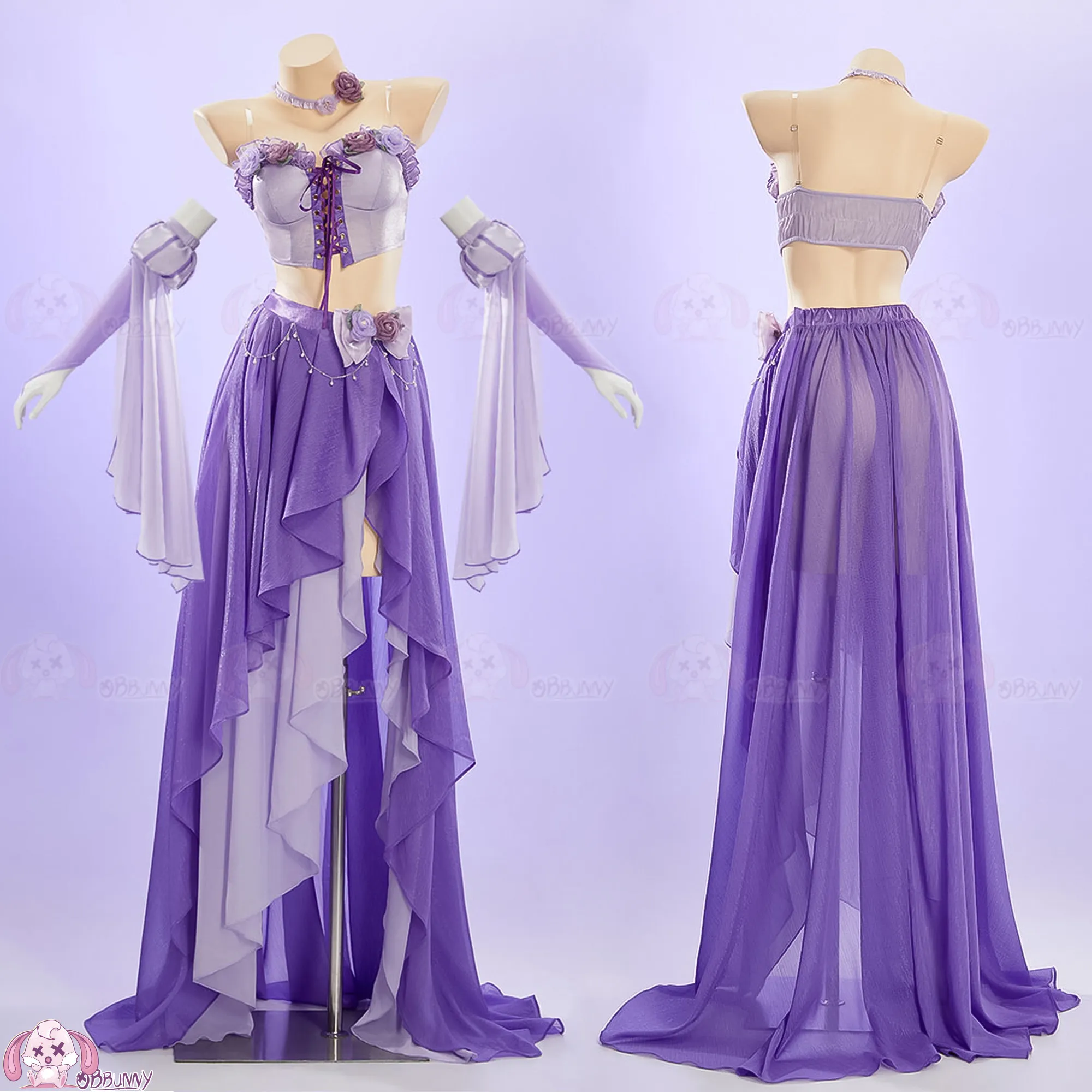 紫の花の妖精ライトエルフ妖精ダンスドレスコスプレ衣装、同人印 - Anime Cosplay Dance のレビューと価格