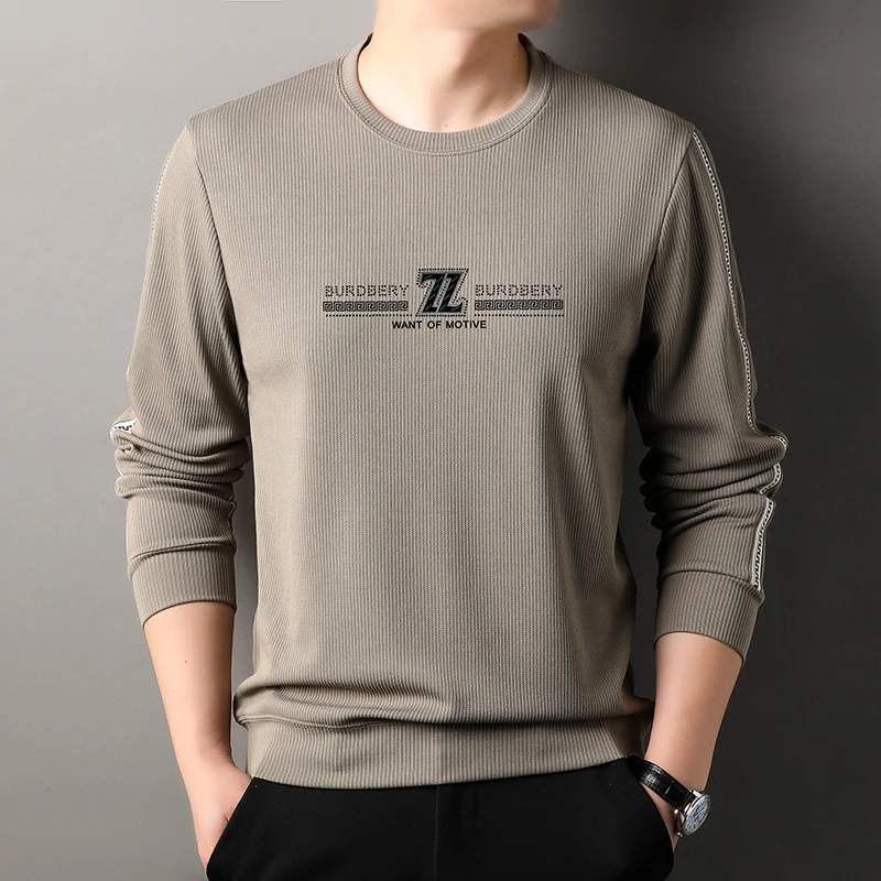 2024 Autumn Men\'s New Luxury Quality Designer Printed Classic Long Sleeve O-Neck T-Shirt Personalized Casual Comfort  Men\'s Wear