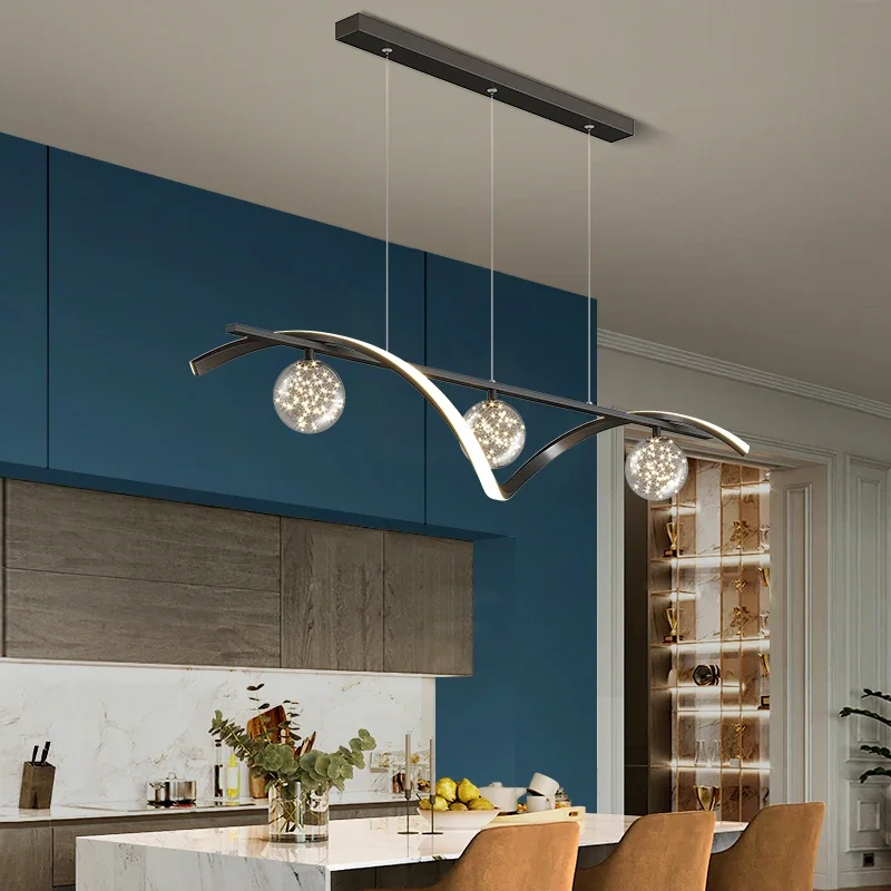 Modern Minimalist Led Pendant Lamps Dimming for Kitchen Island Coffee Table Dining Room Ceiling Chandelier Home Lighting Fixture