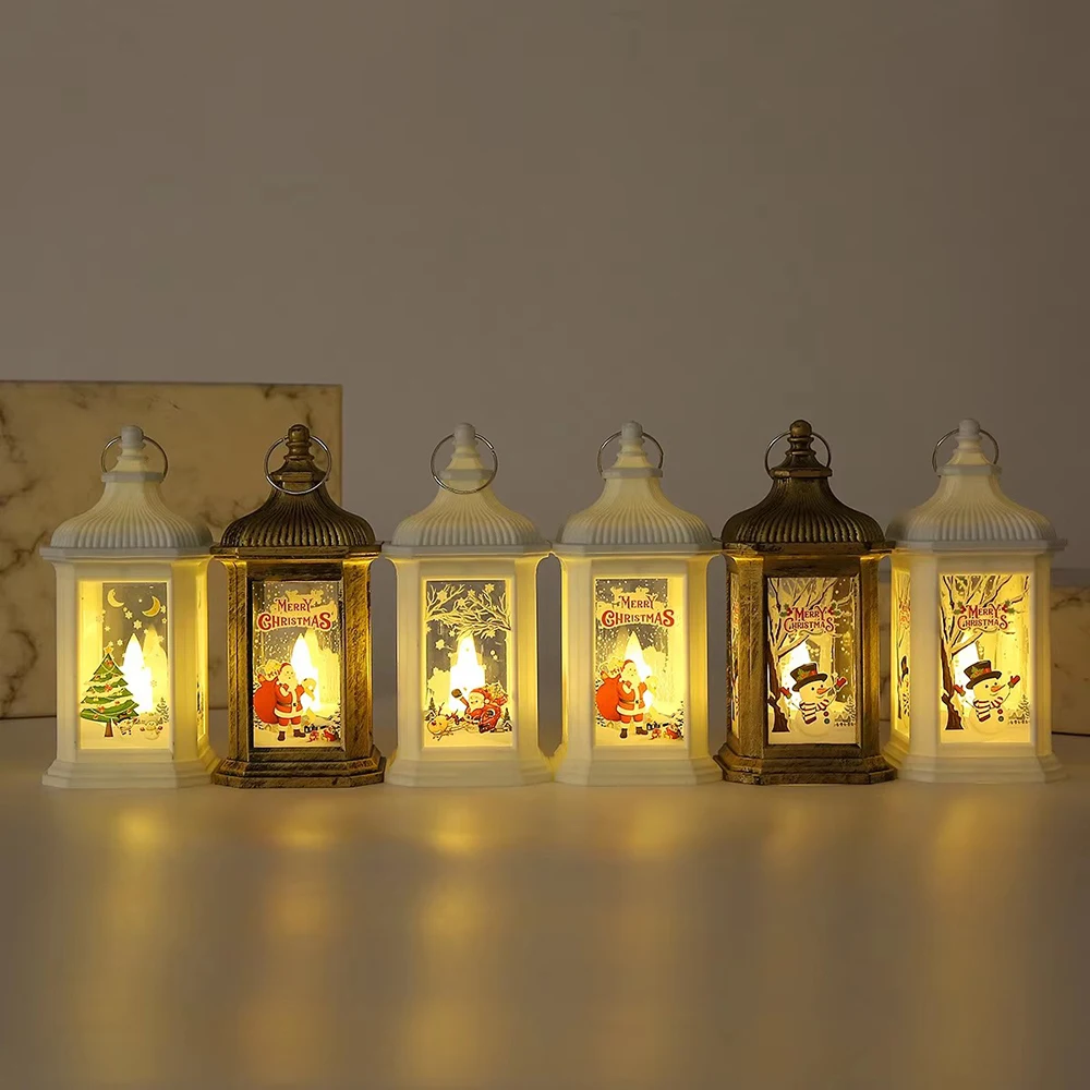 New Christmas Wind Lamp Candle Table Lamp Small Night Lamp Elderly Snowman Christmas Decoration Small Night Lamp Desktop Decorat