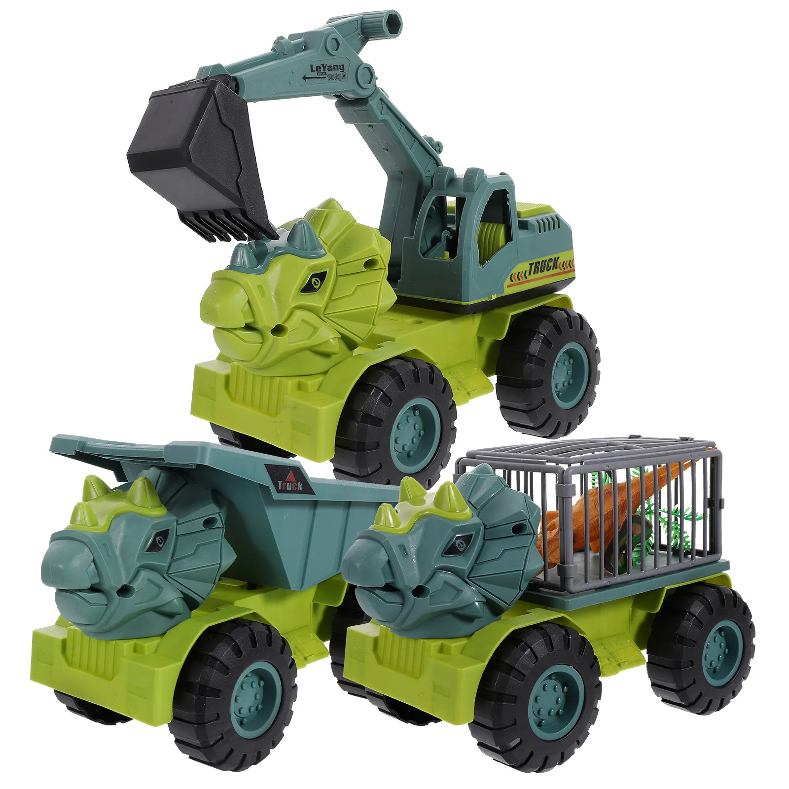 

1Set Dinosaur Engineering Car Cartoon Wear Resistant Household Interactive Kids Car for Party Birthday Gifts Kid Toys