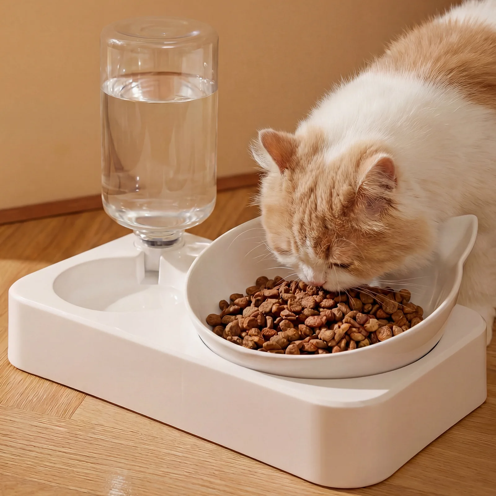 Pet automatic water dispenser cat and dog feeding bowl cat basin 2-in-1 cat and dog automatic water dispenser cat bowl supplies