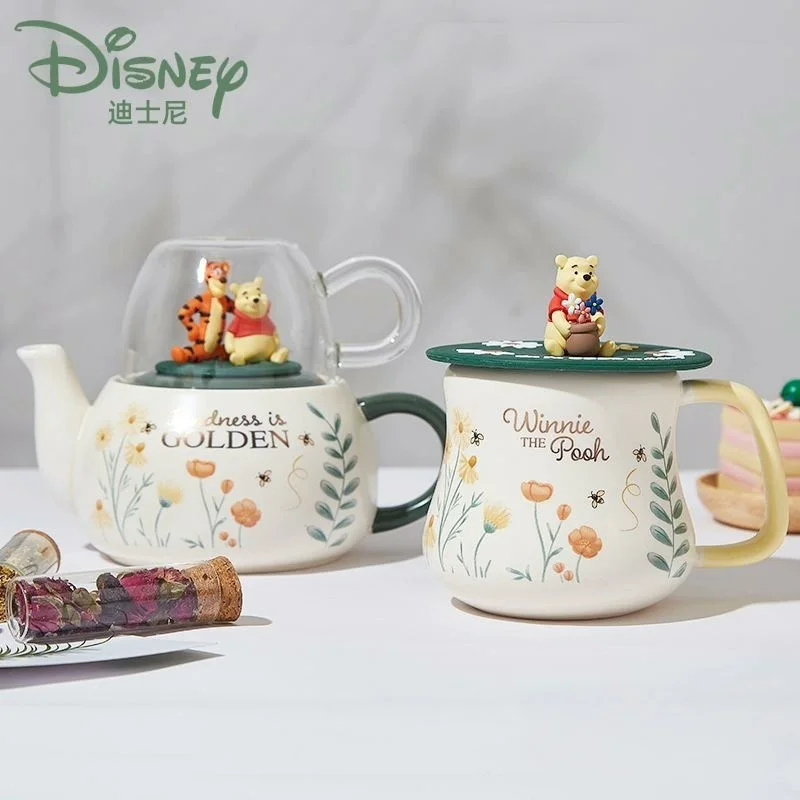 Disney Tigge Winnie The Pooh Tea Pot With Tea Cup Coffee Brewing Cup Ceramic Material Electric Pottery Heating Birthday Gift