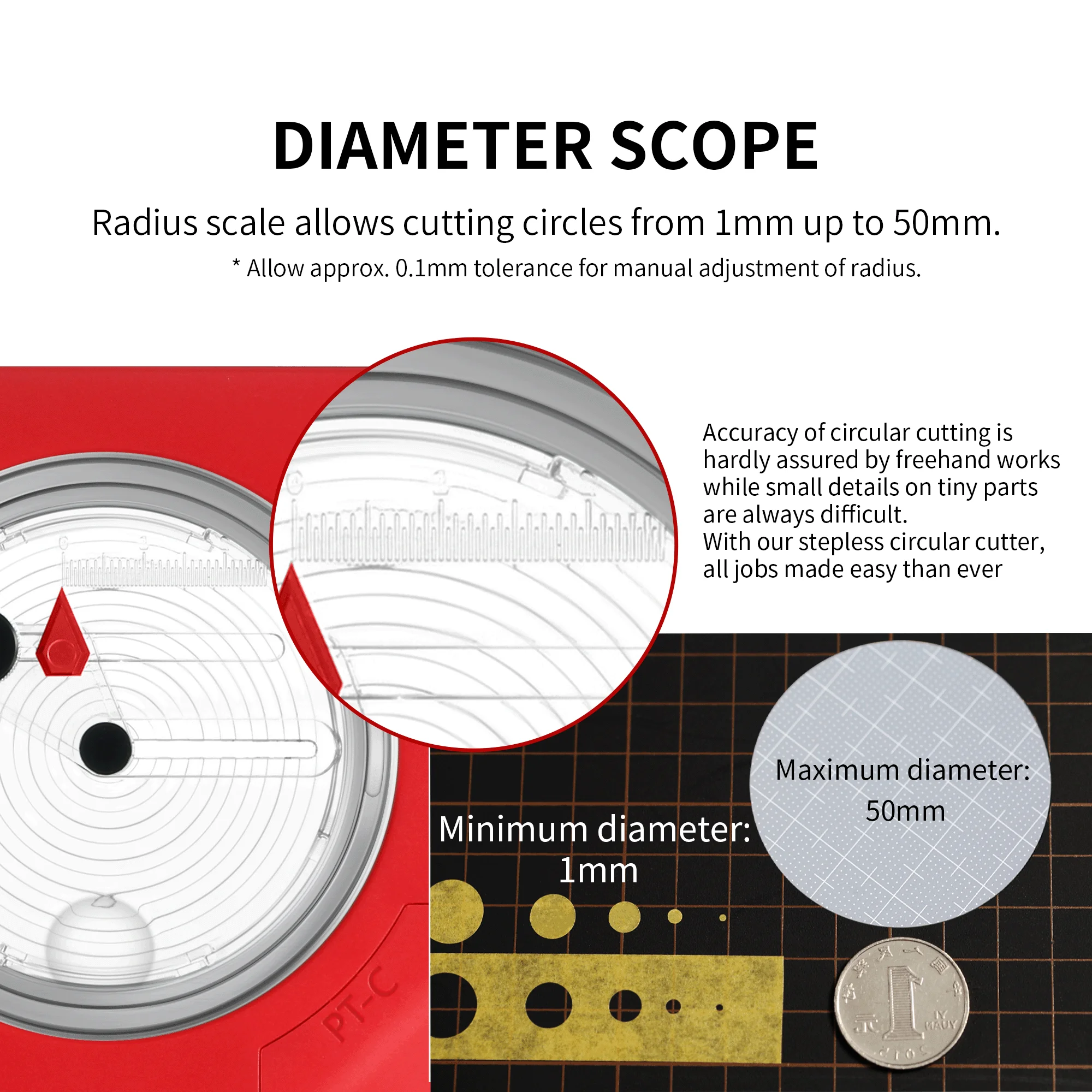 Dspiae PT-C Integrale Cirkelsnijder Bevat Een 45 ° Mes Voor Modelmontage Bouwpakket Diy Hobbygereedschap