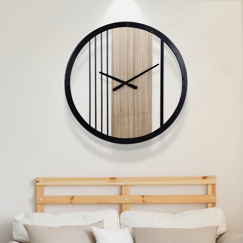 Horloge Murale Moderne en Fer de 60cm, Design Simple et Créatif, Décoration de Bar et Chambre à Coucher
