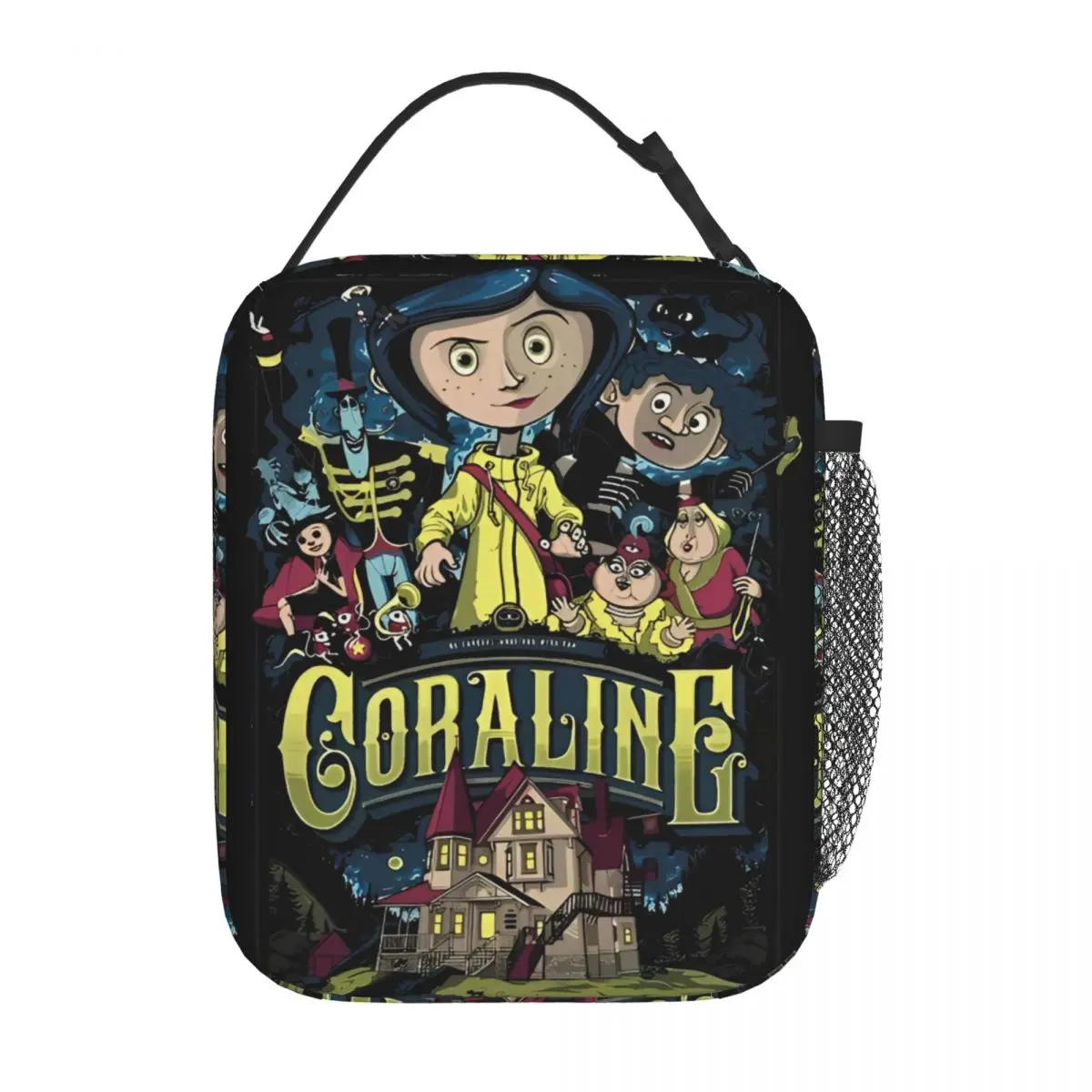 Coralines Jones Movie Insulated Lunch Bag Fantasy Animation Storage Food Box Portable Thermal Cooler Lunch Boxes For Travel