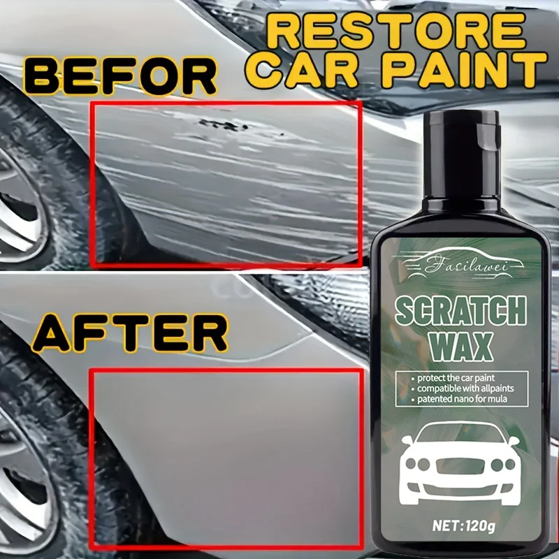 Kit cera per riparazione graffi auto - Pasta universale per rimozione graffi e turbinii, crema lucidante e restauro per tutti i veicoli, anti-