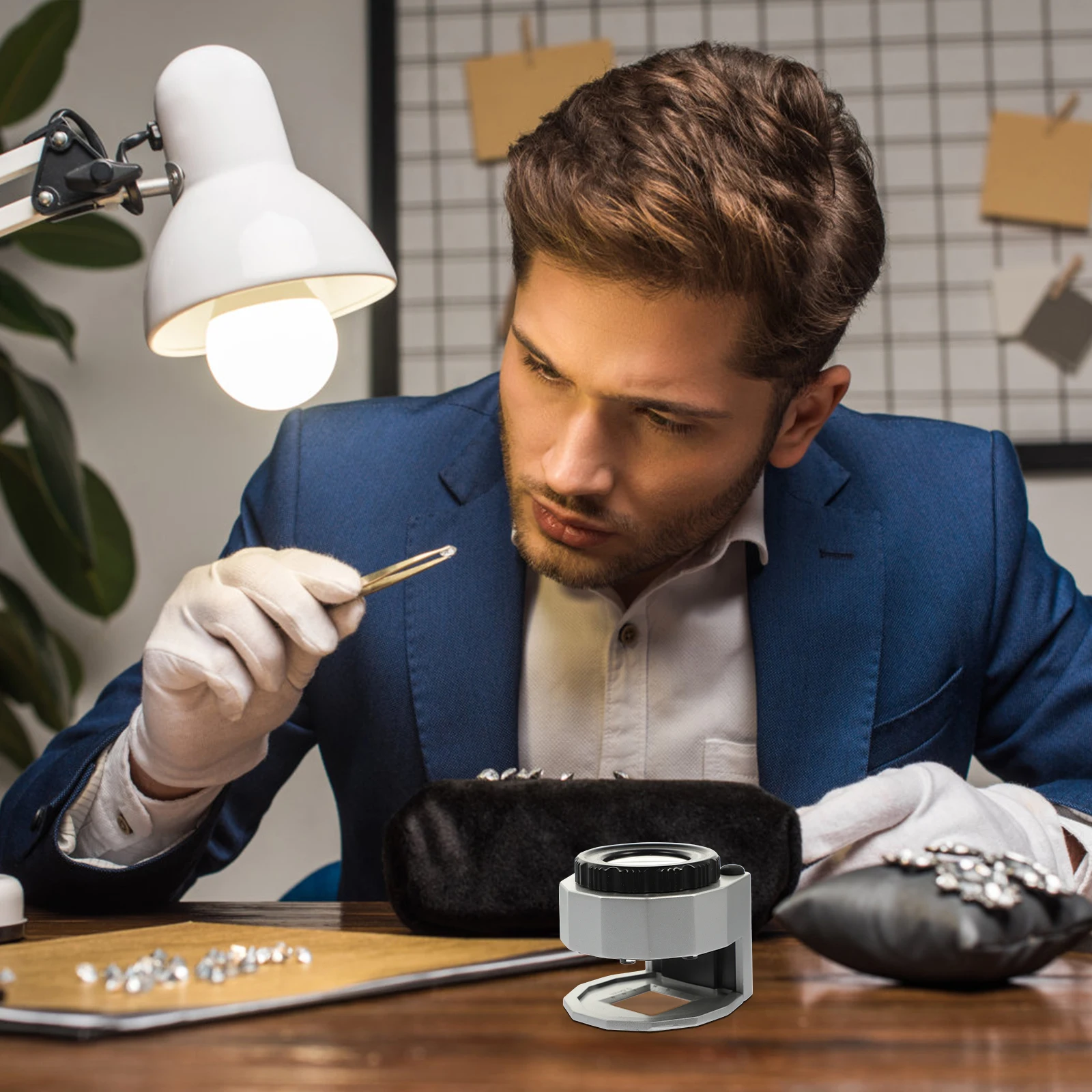 

Optical Glass Magnifying Illuminated Jewelers Loupe High Magnification Led Lighted Jewelry Magnifier Portable Dual Lens For Gems