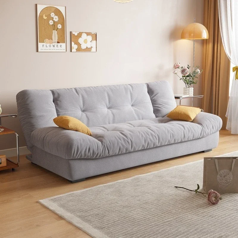 Cloud fabric sofa bed, folding dual-purpose living room small apartment, new French three-person