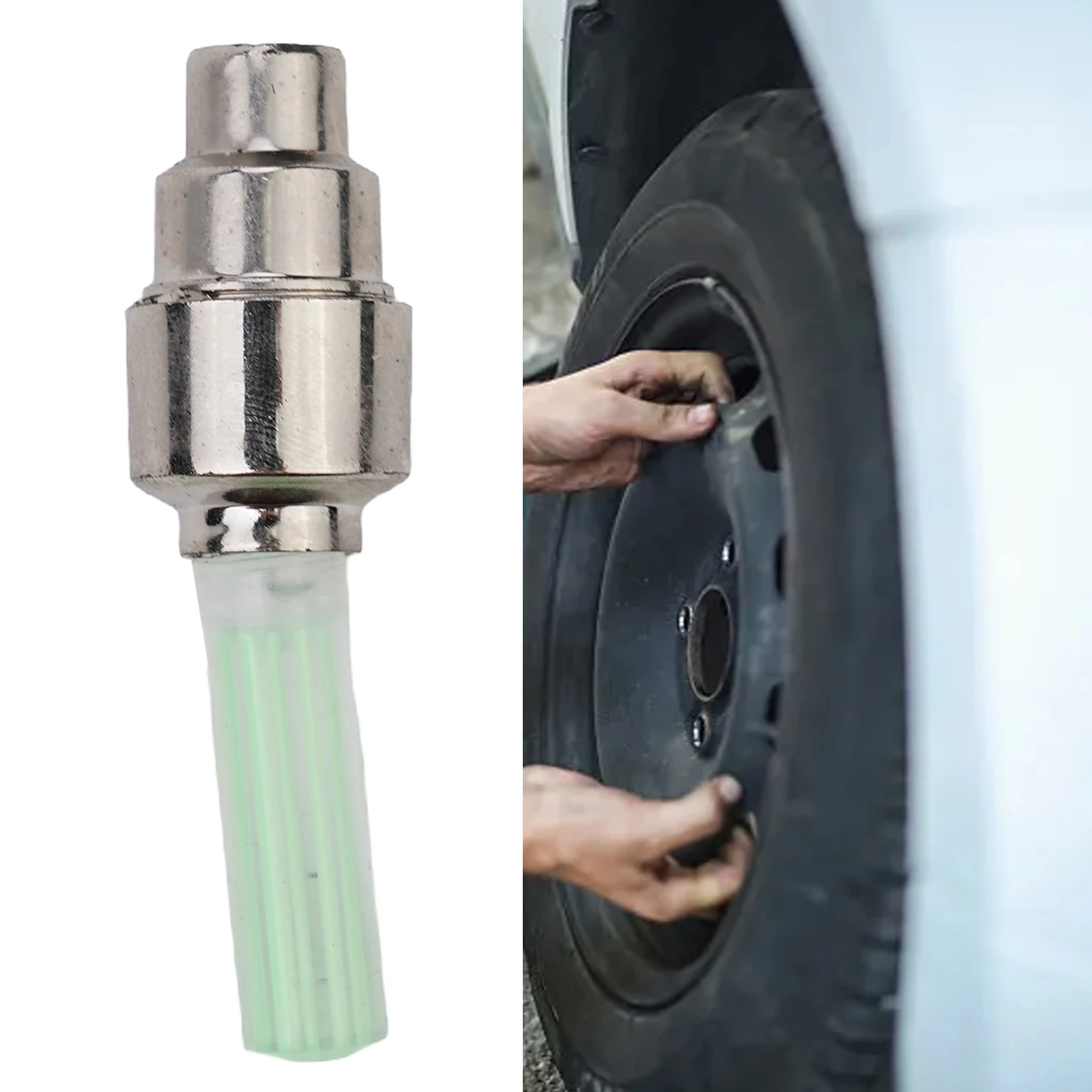 

1x Valve Stem/ LED Dust CAP For Bicycles Motorcycles Wheel Tire Light/ Lamp Replacement Automotive Accessories