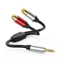 Stereo 3.5mm męskie do 2RCA żeńskie gniazdo Y kabel splittera 3.5 AUX przewód Audio do głośnik do telefonu komórkowego komputerowego wzmacniacza TV DVD