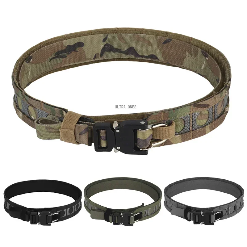 

Tactical Combat Belt 2 In 1 Airsoft Paintball Cs Game Belts Shooting Hunting Working Outdoor Sports Girdle Durable Lightweight