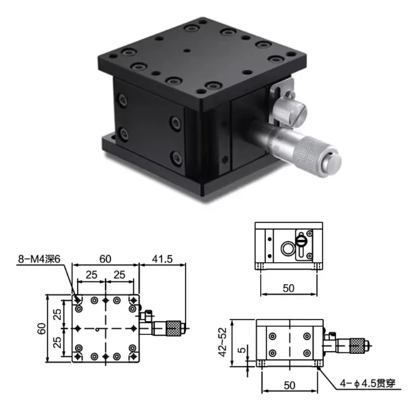 

LZ60-2 Z-Axis Precision Manual Lifting Stage Optical Fine Adjustment Precision Lifting Platform