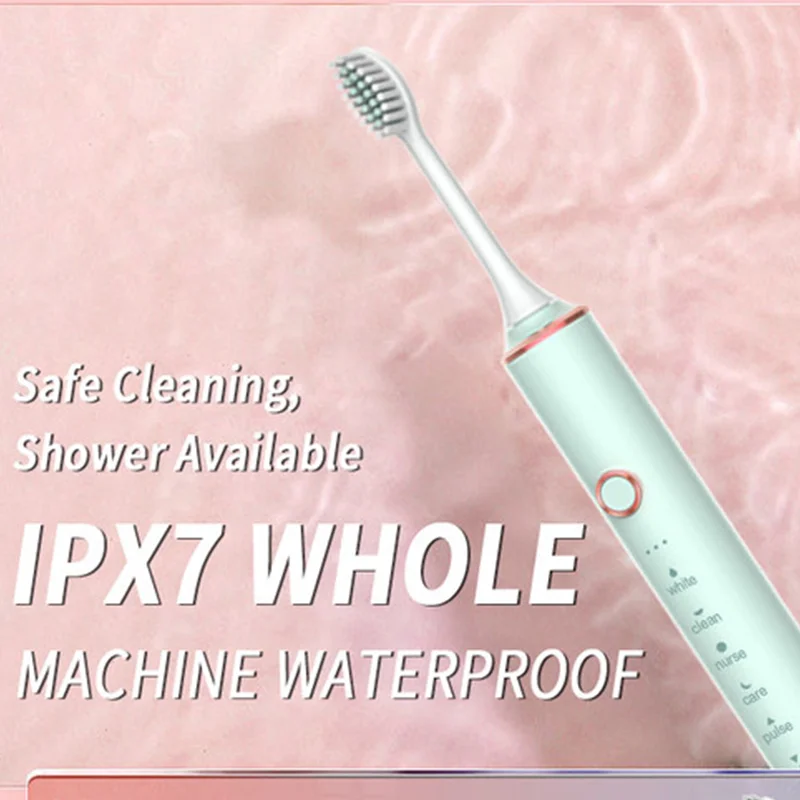 Valentine's Day Soundwave Electric Toothbrush Adult Timer Brush 6-speed USB Charger Rechargeable
