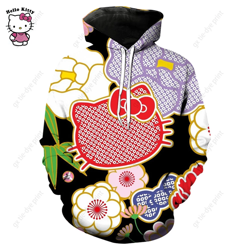 2025 جديد لطيف مرحبا كيتي ثلاثية الأبعاد هوديي البلوز امرأة الملابس Harajuku طويلة الأكمام قناع السترة بلوزات الرياضة هوديس #5