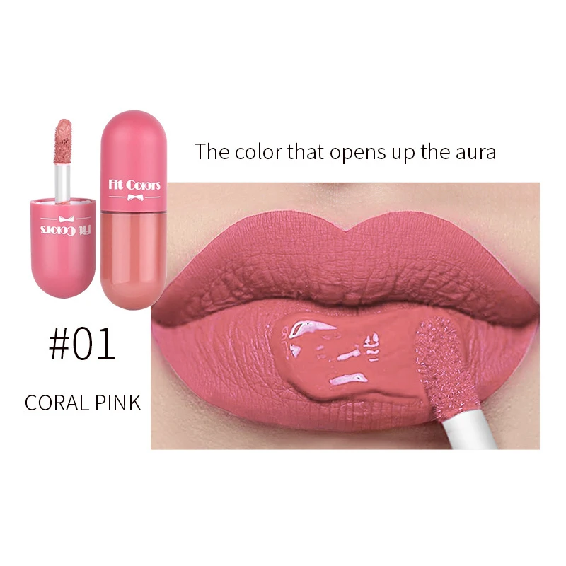 6 Dimensions Mini Lip Makeup Capsules Color Showing Non-Stick Matte Lip Gloss Liquid Lipsticks