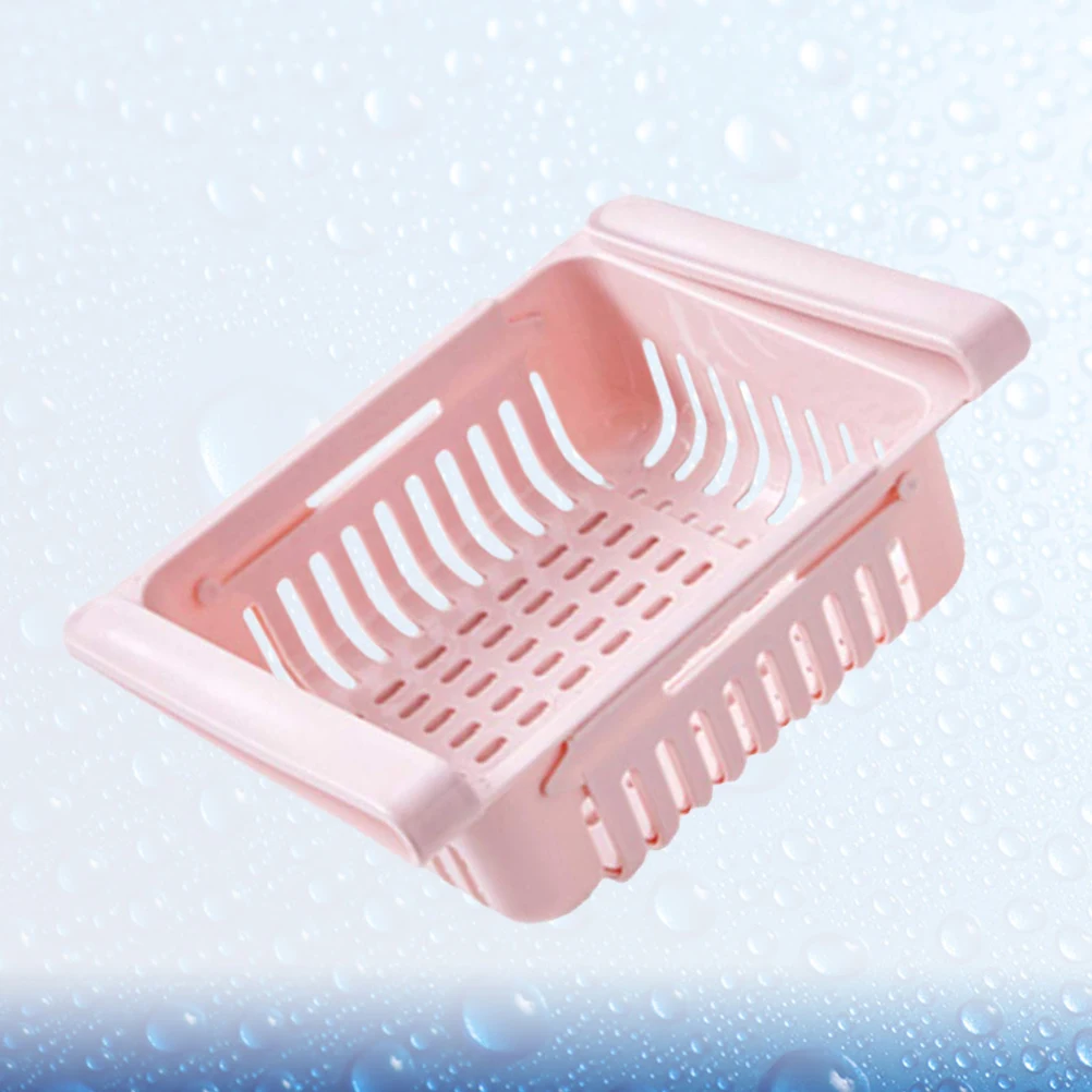 

2pcs Storage Box Refrigerator Partition Creative Plastic Holder Retractable -Friendly Space-Saving Kitchen Organizer