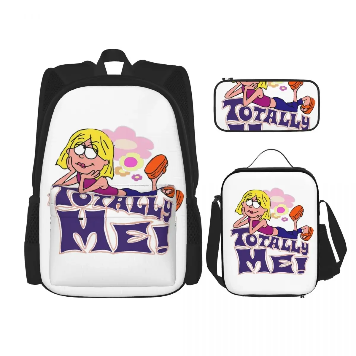 Lizzie Mcguire Backpacks Boys Girls Bookbag Students School Bags Cartoon Kids Rucksack Lunch Bag Pen Bag Three-Piece Set