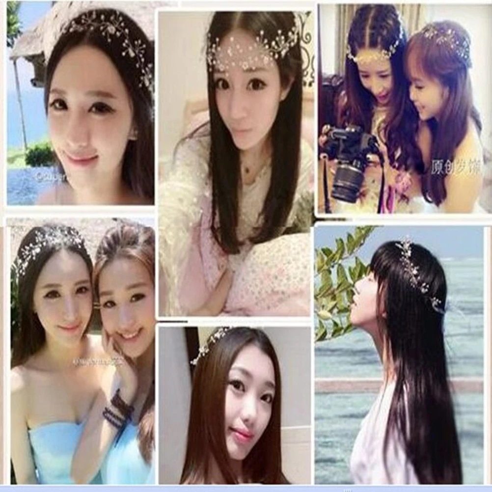 

Crystal Pearl Hair Pearl Headband Accessories Wedding Photography Photo Bridal Headwear
