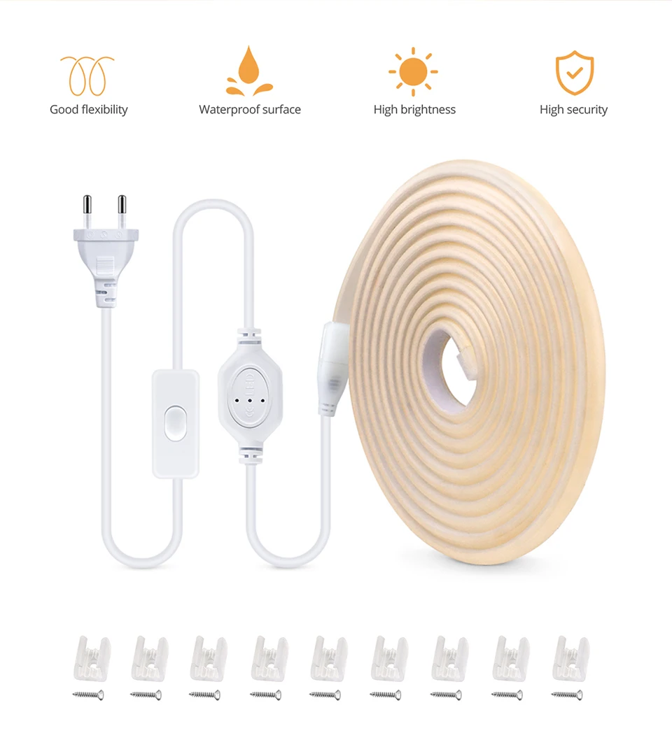 220V 屋外防水 COB LED ストリップライト CRI RA90 288LEDs/m 柔軟なテープランプルームキッチンキャビネットバックライト