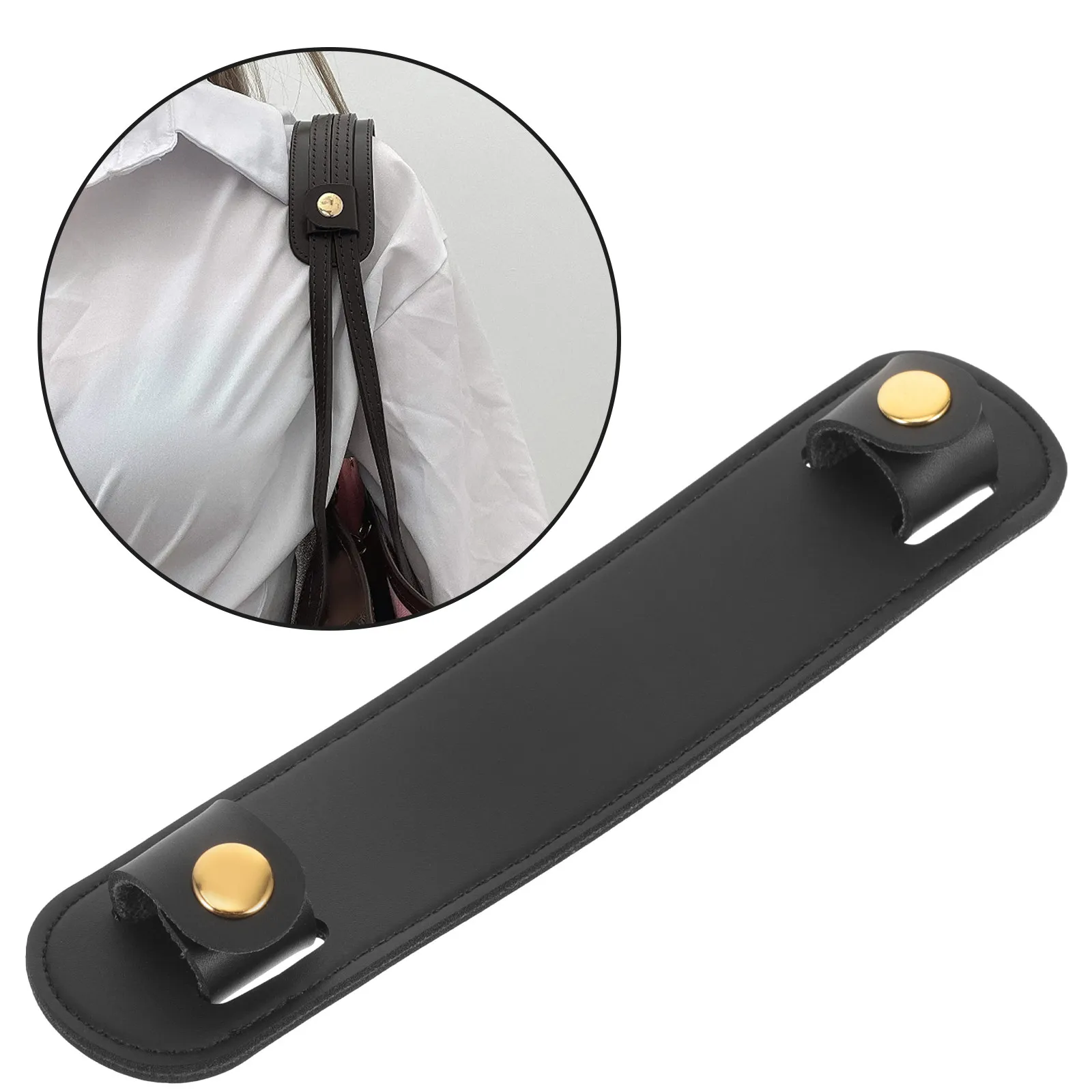 

Padded Shoulder Strap Replaceable Accessories for Tote Bags PU Black Thick Material Comfort Long Use Backpack Pads