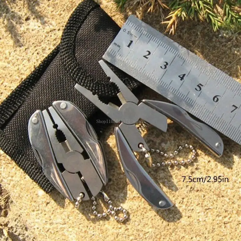 

Portable Multifunction Folding Plier Metal Foldaway Cutter Keychain Screwdriver Tortoises Back Pliers Portable Pocket Tool