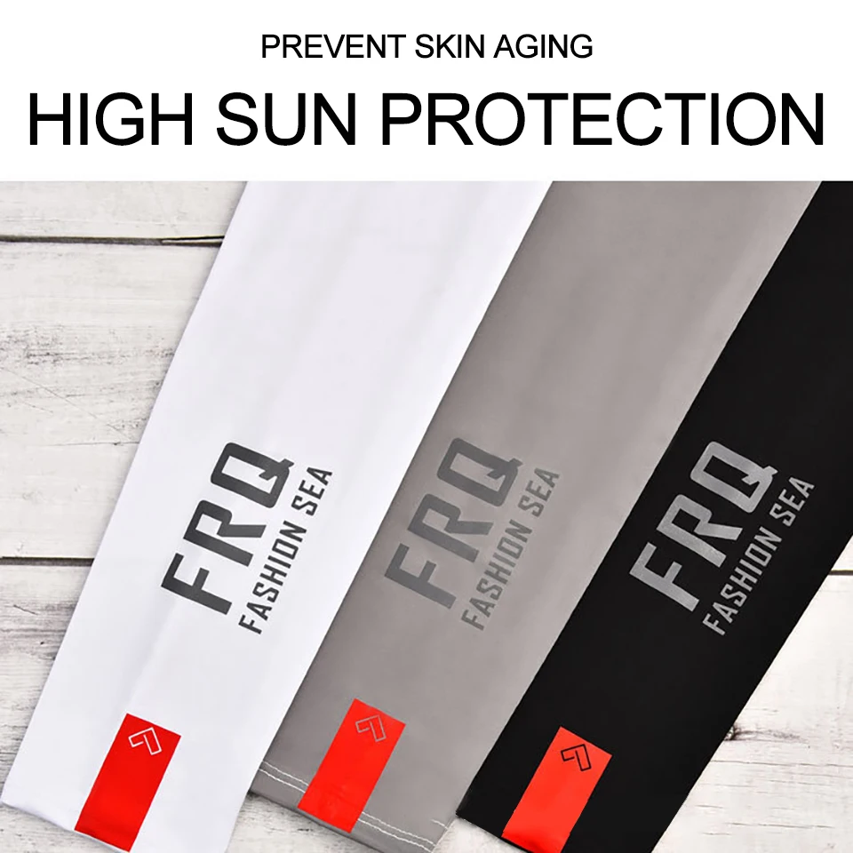 GOBYGO 1Pair Arm Sleeves UPF50+ Cool Feeling Breathable Ice Silk Cycling Oversleeve Running Fishing Sunscreen Arm Support Unisex