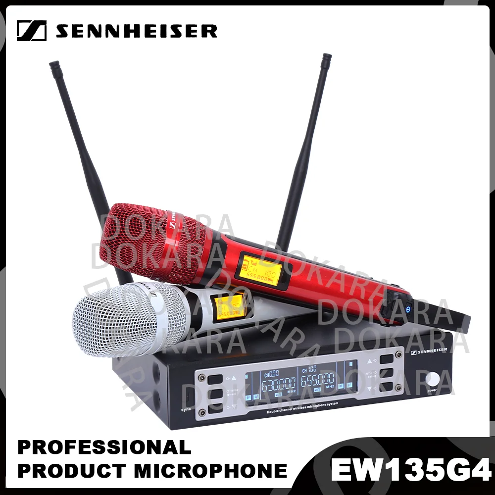 Sistema de micrófono dinámico inalámbrico para DJ, Karaoke, escenario, rendimiento, 2 canales, UHF, profesional, EW135G4, SKM9000, EW100G4