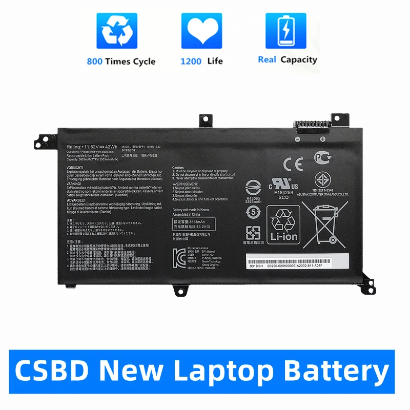 Scsbd-asus vivobook x430ua x430uf x430un x430fa x430fn x571g x571lh x571gt 11.52v 42wh用ラップトップバッテリー,新品,b31n1732