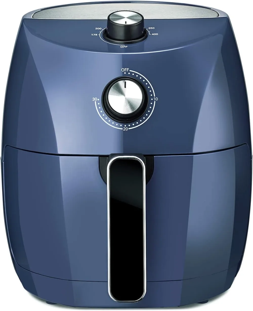 3.7QT Manual Air Fryer Faster Pre-Heat No-Oil Frying Fast Healthy Evenly Cooked Meal Every Time Dishwasher Safe Non Stick Pan