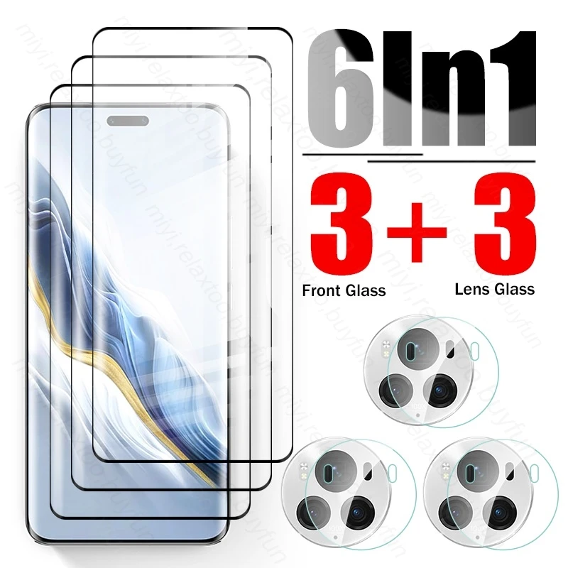 6 In 1 Tempered Glass Curved Screen Protector For Honor Magic6 Pro Lite Camera Glass Honer Magic6lite Magic6pro Magic 6Lite 6Pro