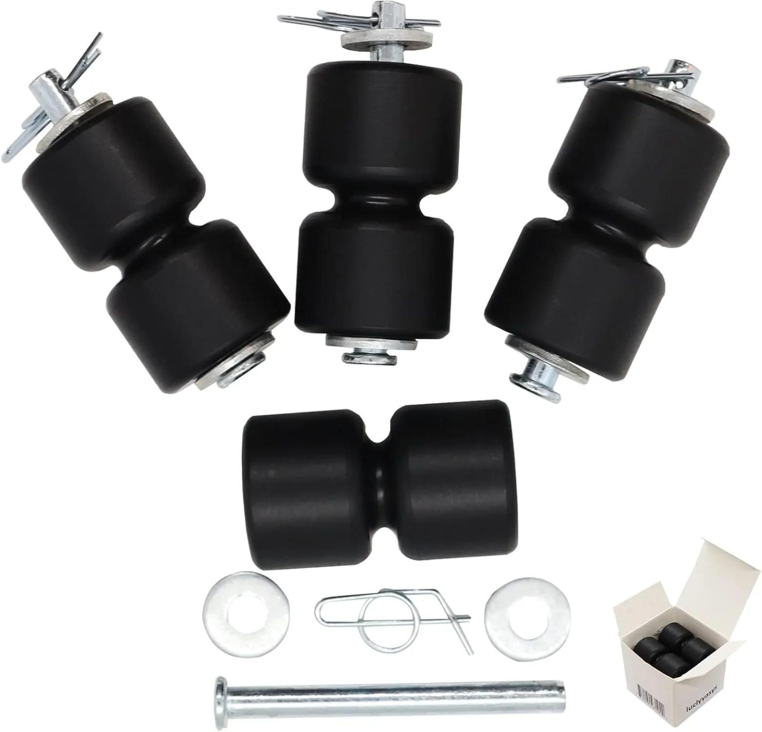 Compatible with GL1 GMNR925 Trailer Tailgate Lift Assist Rollers,4PCS Replacement Roller Kit with Pins Rings for Easy Lift Gate