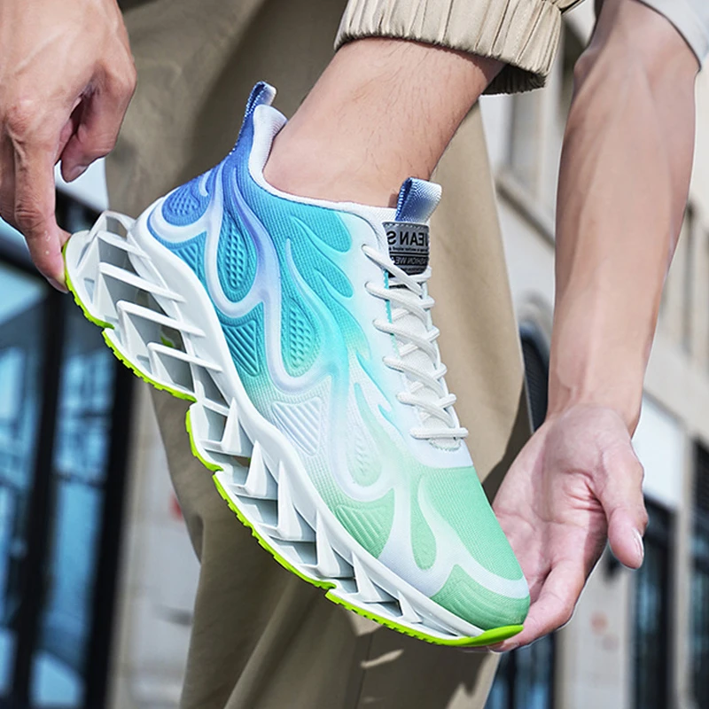 New High Elasticity Men's Shoes Casual Sports Shoes Lightweight Shock-absorbing Running Shoes Men Breathable Non Slip Sneakers