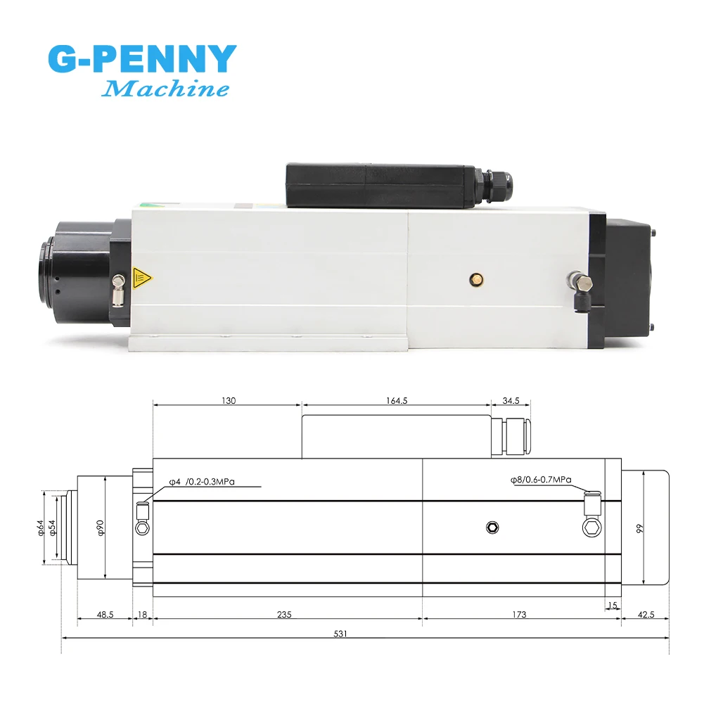 6kw atc air cooled spindle 220v/380v Automatic tool change iso30 cnc atc spindle motor