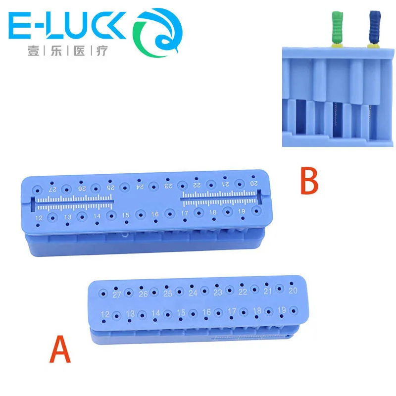 Dental Endo Measuring Ruler Plastic Endodontic Block Files Cleaning Holder Dentist Accessory Tools