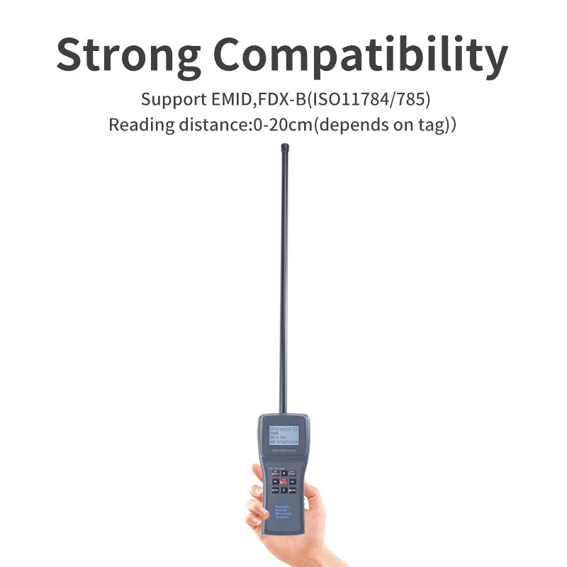 134.2Khz FDX-B Animal Ear Tag Tracking Scanner Animal Microchip Reader for Fish, Cattle and Sheep Livestock Tracking