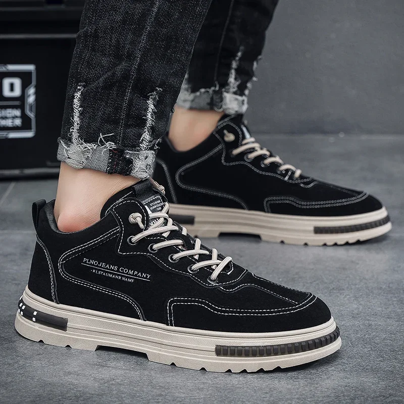 

Trend Men Sneakers Outdoor Non-slip Hiking Shoes for Men Comfortable Casual Work Shoes Luxury Platform Men Ankle Boots 2025 New