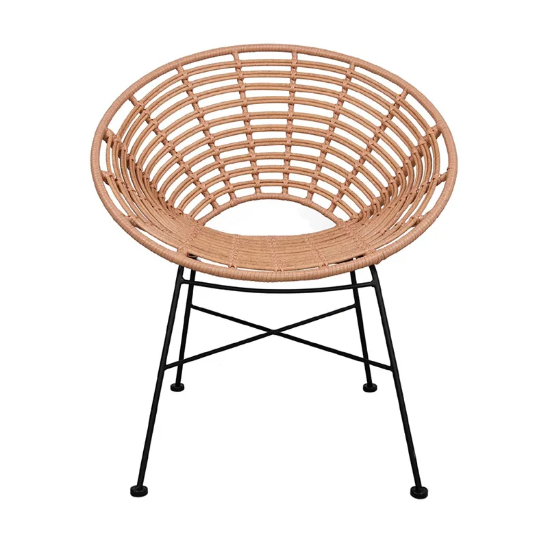 

Outdoor rattan sofa chair rattan balcony waterproof sunscreen wrought iron seat B & B project open-air courtyard home