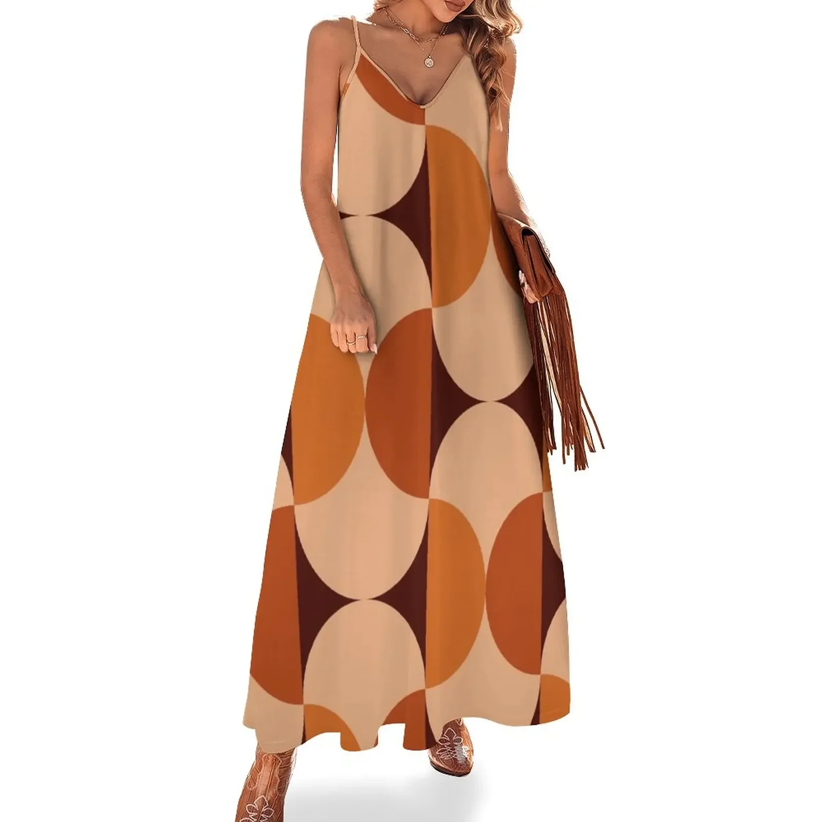 

Retro 60s 70s Beans Capsules Mid-Century Pattern Sleeveless Dress prom dresses 2025 Beachwear
