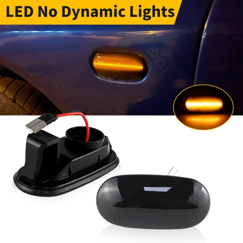 2Pcs For Mitsubishi Pajero Mirage Legnum Gelent 1998-2005 Smoked Lens Dynamic Side Marker Turn Signal Blinker Indicator Lights