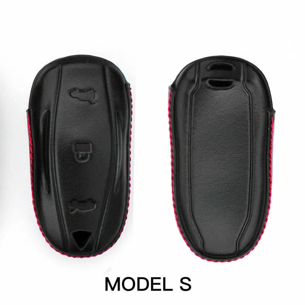 

1*PCS Fit For Tesla- Models S/X Fob Covers Leather Key Pocket Case Covers Holder Key Sheel Keycase Replacement Auto Parts