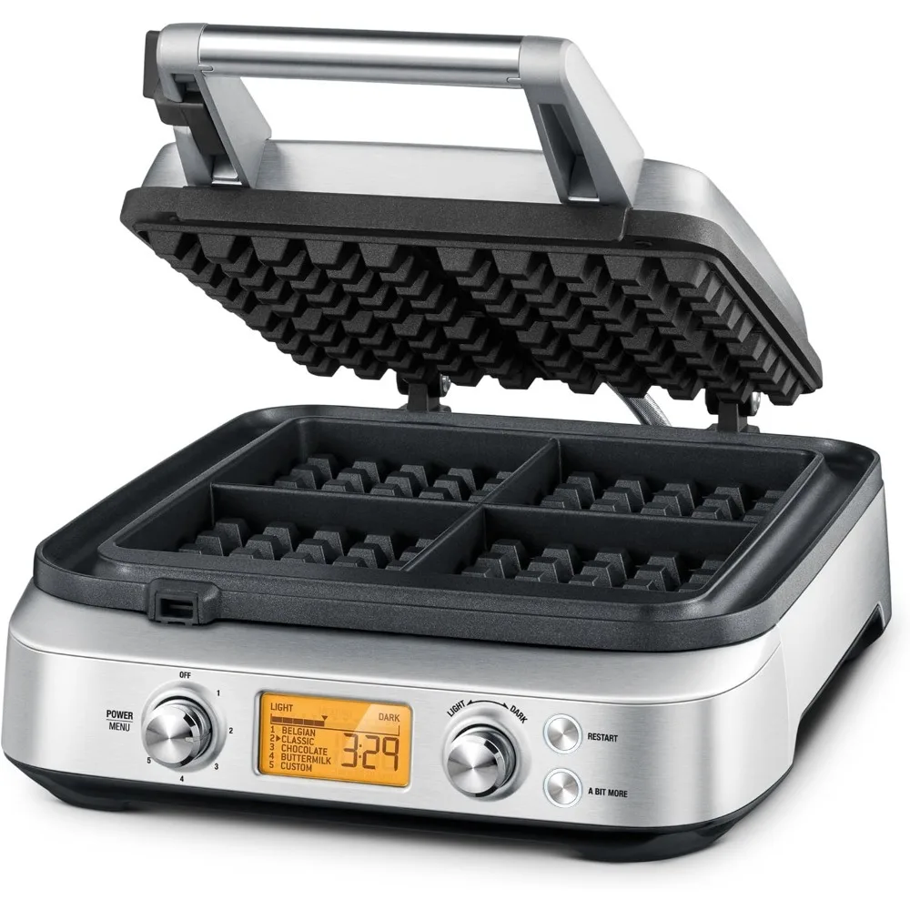 Smart 4-Slice Waffle Maker, Silver