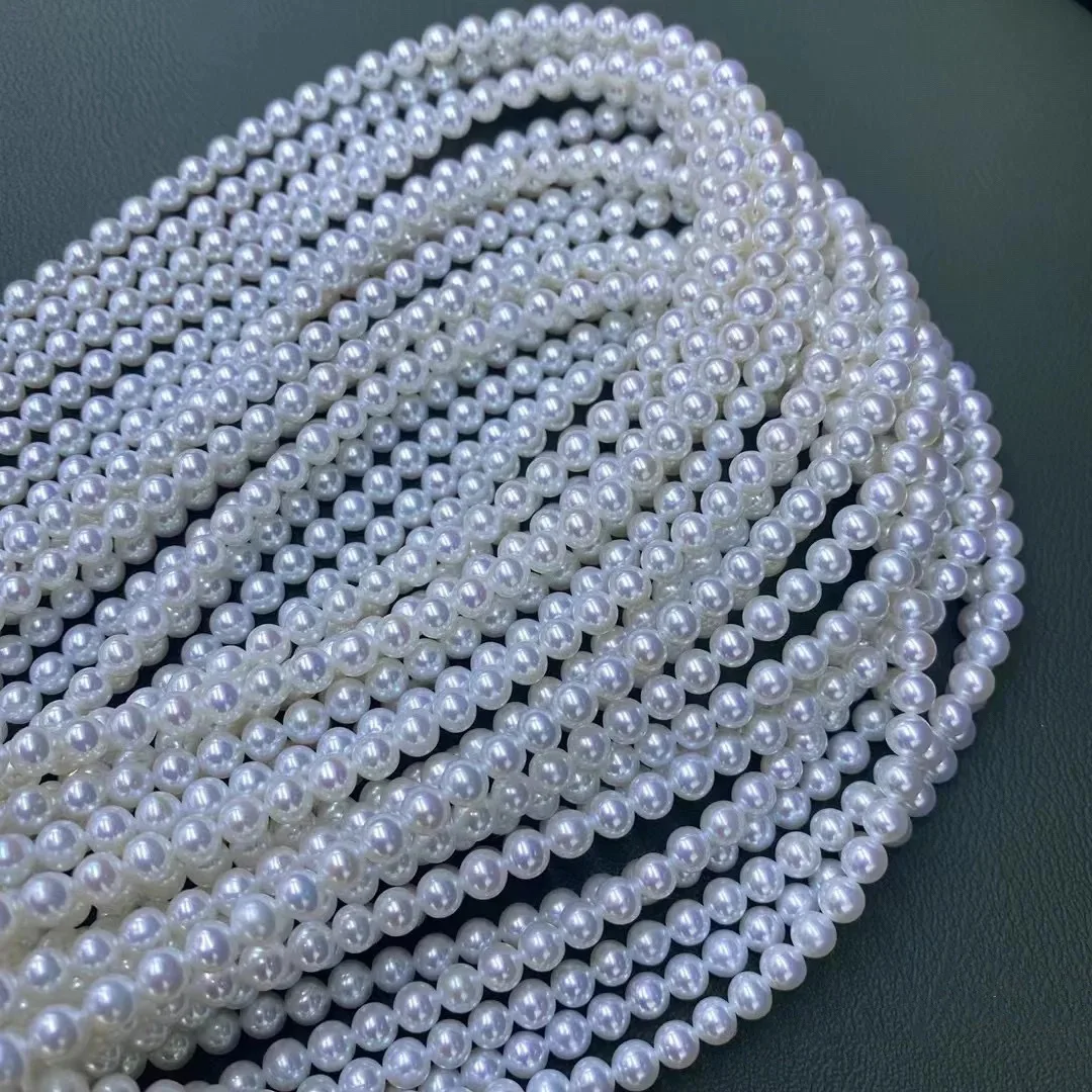 

4-5mm Natural Freshwater Akoya Style Pearl Necklace, Snow White High Quality Baby Pearls, Elegant Pearl Jewelry Gift for Women